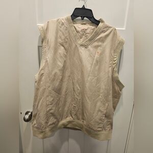 Acuity Men’s XL Khaki Beige V-Neck Windbreaker Vest Golf Pullover Lightweight L